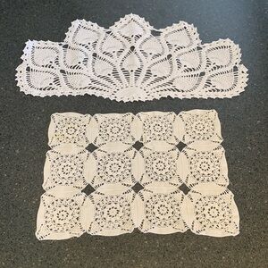 Vintage Handmade Crochet Doily Set of two